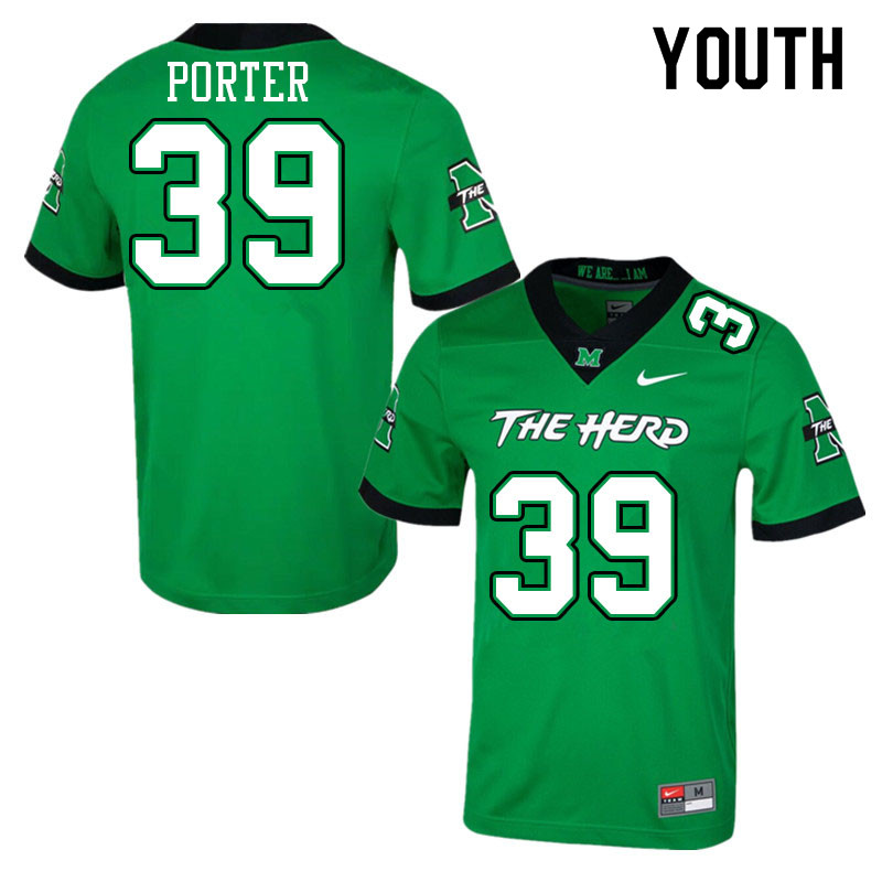 Youth #39 Jared Porter Marshall Thundering Herd College Football Jerseys Sale-Green